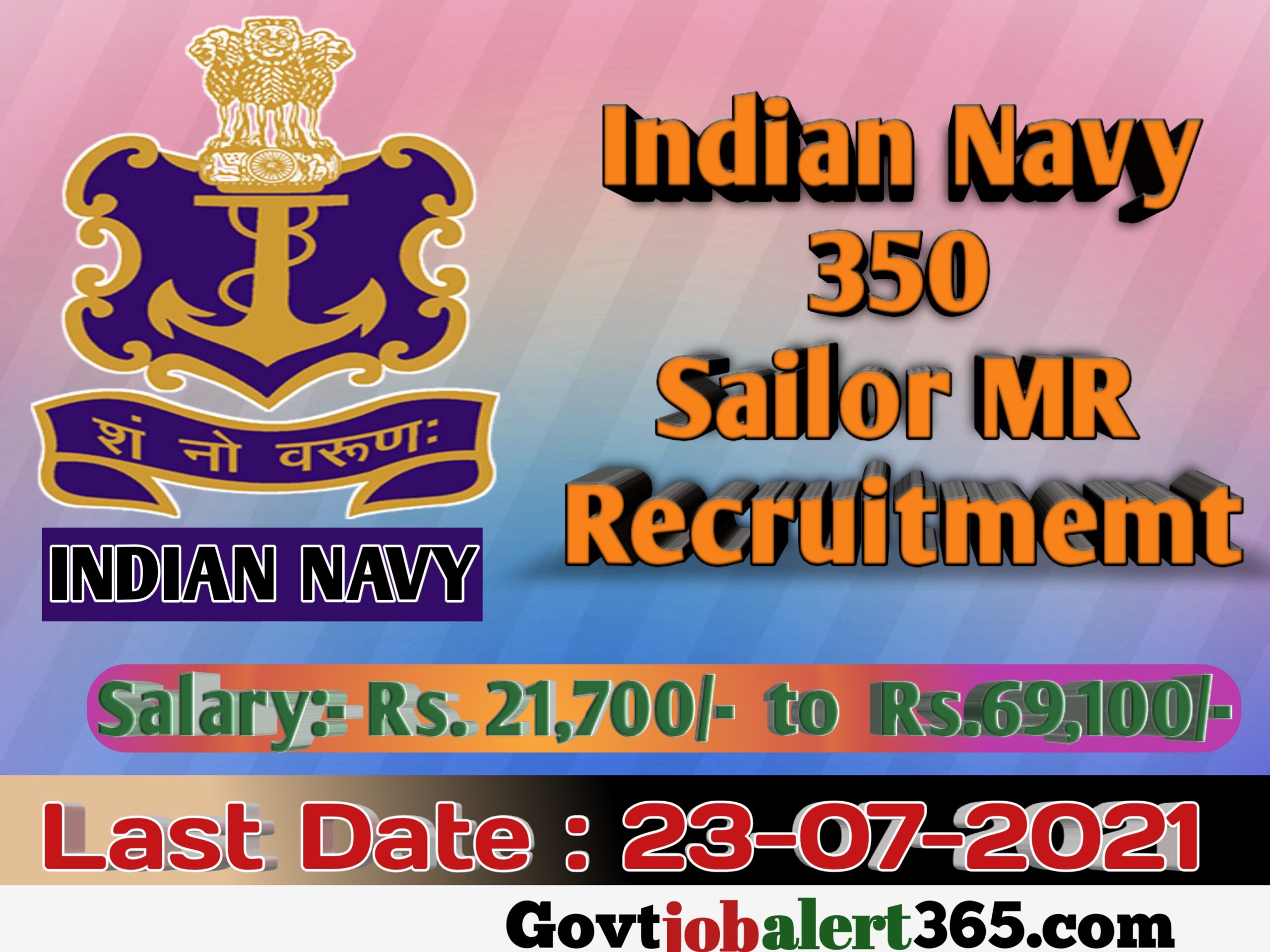 Indian Navy Sailor MR October Batch Recruitment 2021