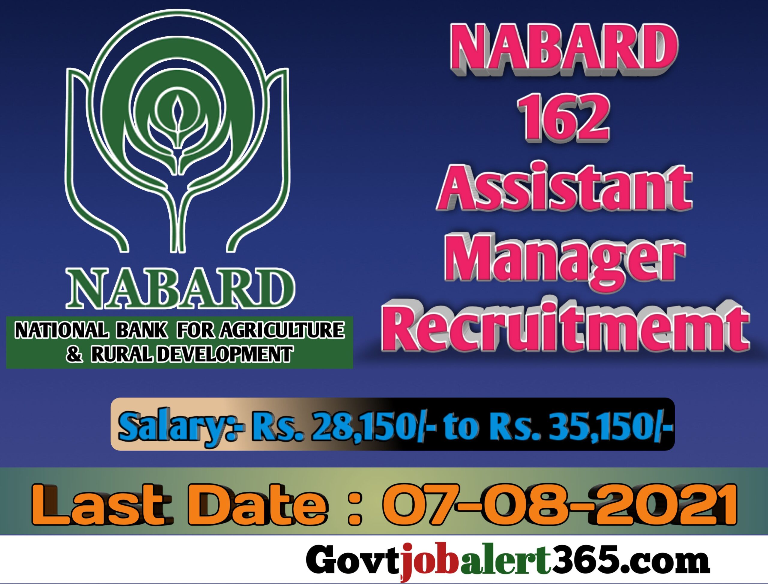 National Bank For Agriculture And Rural Development Assistant Manager Recruitment 2021