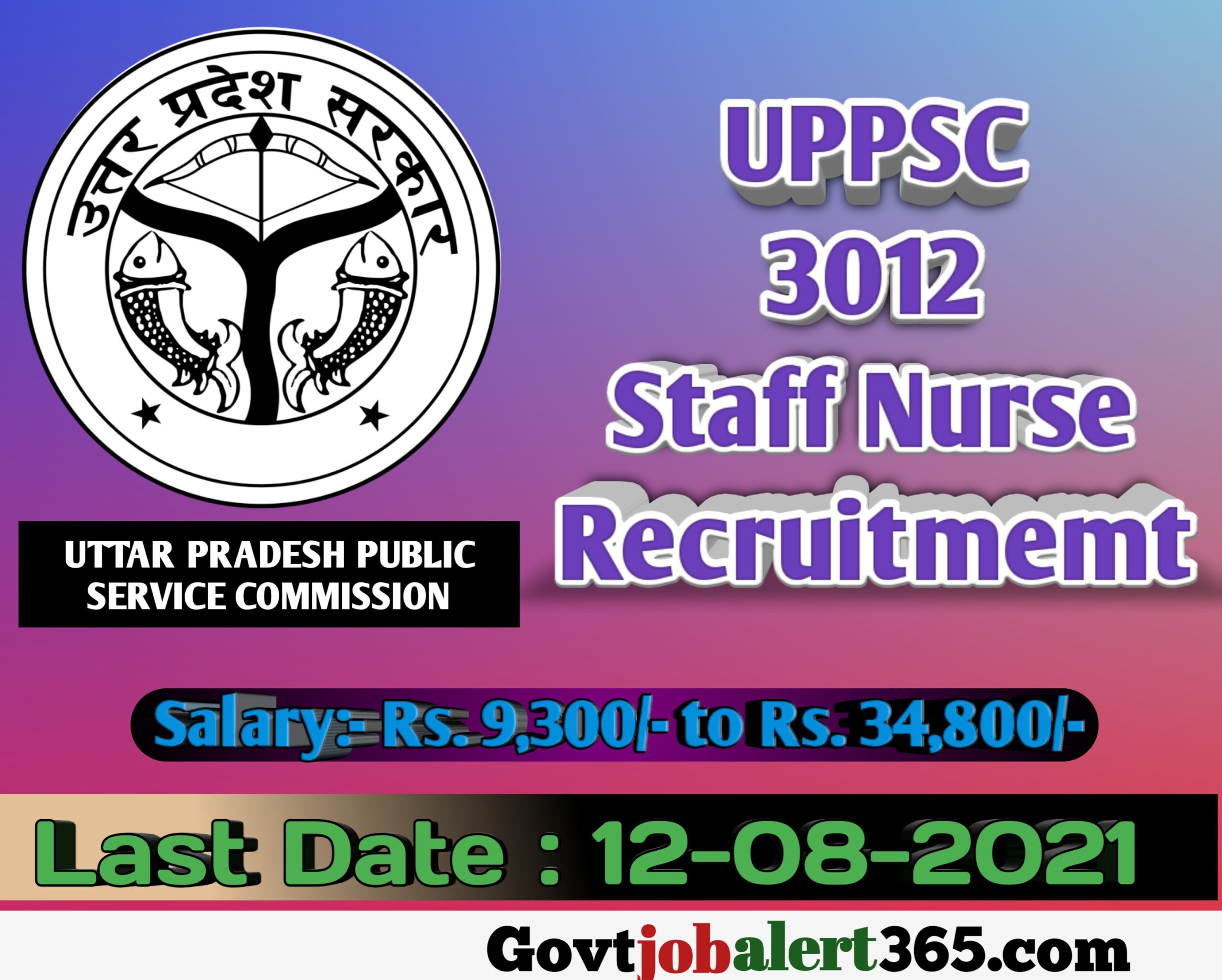 Uttar Pradesh Public Service Commission Staff Nurse Recruitment 2021