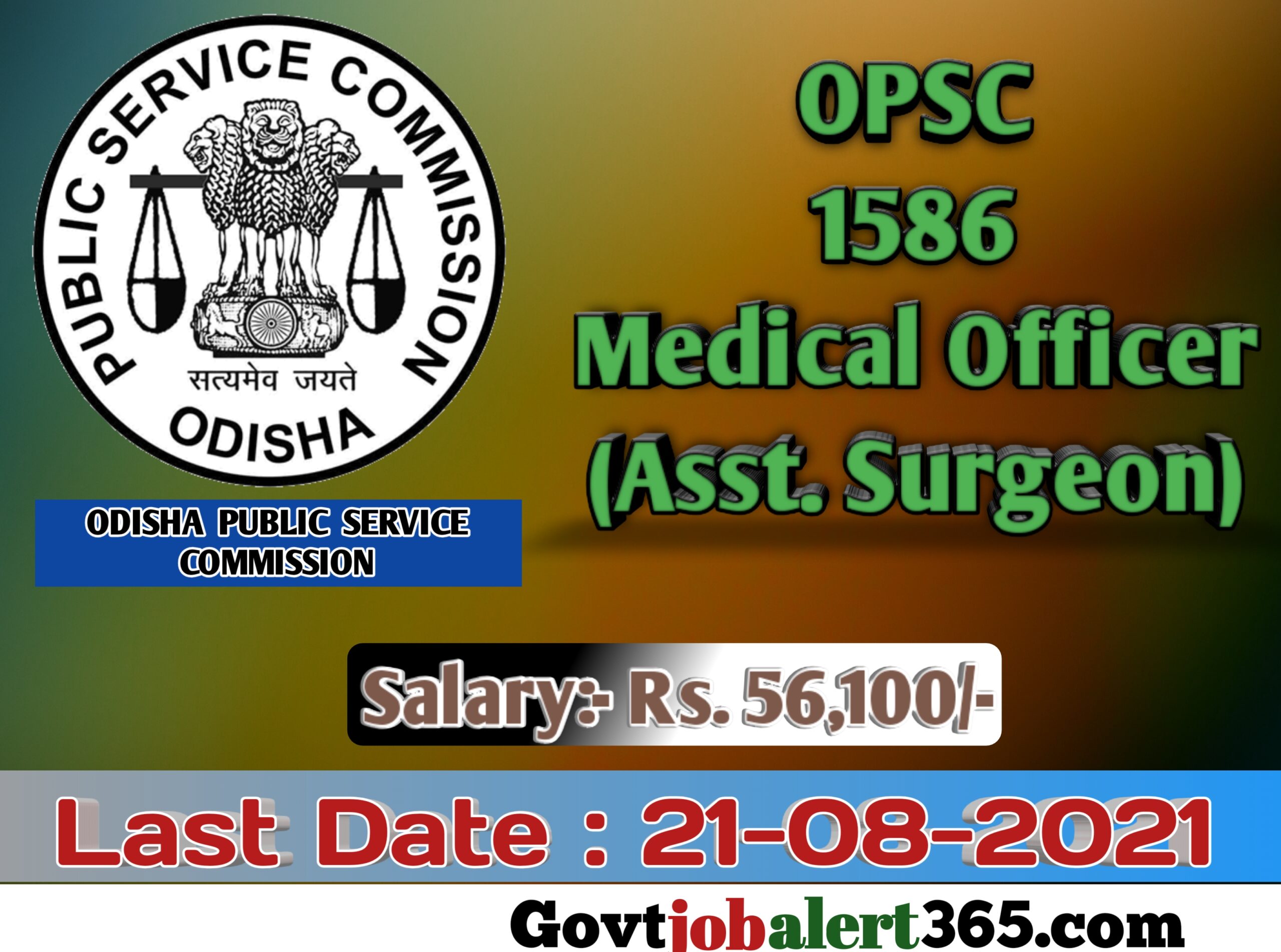 Odisha Public Service Commission Medical Officer Recruitment 2021